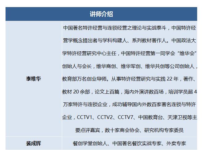 第202007季：特许连锁裂变系统总裁班